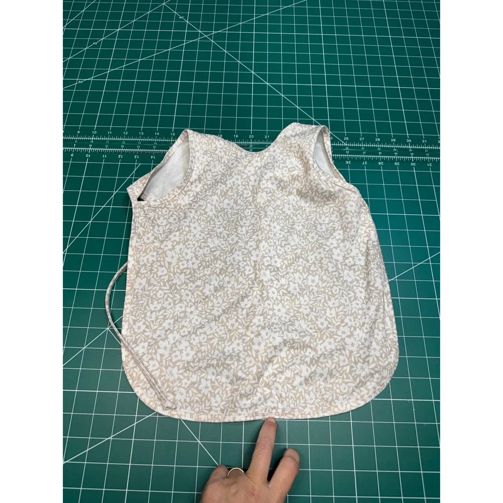 BapronBaby x Grace Rose Farm Floral Bib Apron Tan White Full Coverage Small